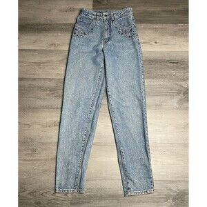 Vtg 80’s Pepe Betty Moms Jeans High-Rise Denim Studded Pockets Sz 11/29